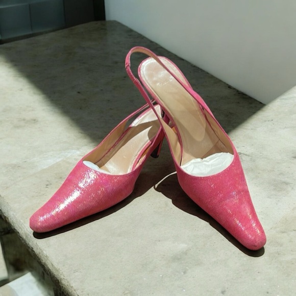 Paul Melian Made in Spain Women’s Cleo Fuchsia Leather Closed Toe Slingback Heel - Picture 6 of 16